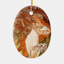Alphons Mucha Spring Christmas Ornaments