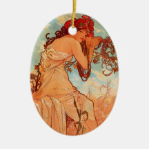Alphons Mucha  Summer Christmas Tree Ornaments