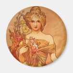 Alphonse (Alfons) Mucha  Bouquet Refrigerator Magnet