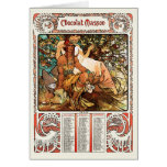 Alphonse (Alfons) Mucha Card or Invitation:Manhood