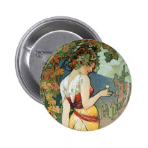 Alphonse (Alfons) Mucha: Cognac - Art Nouveau Buttons