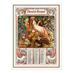Alphonse (Alfons) Mucha Postcard:  Manhood