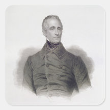 Alphonse de Lamartine, engraved by Pierre Pelee (1 Square Sticker