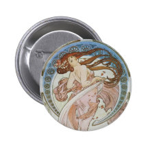 Alphonse Mucha Art Deco Pin