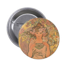 Alphonse Mucha Art Deco Pin