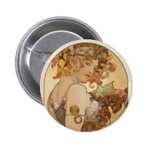 Alphonse Mucha Art Deco Pins