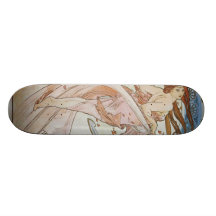 Alphonse Mucha Art Deco Skate Deck