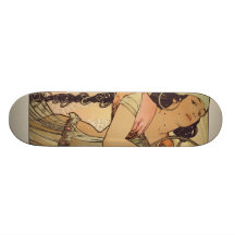 Alphonse Mucha Art Deco Skate Deck