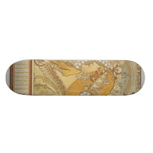 Alphonse Mucha Art Deco Skate Decks