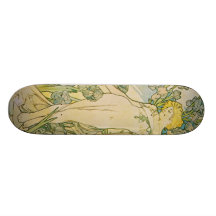 Alphonse Mucha Art Deco Skateboard