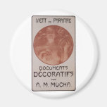 Alphonse Mucha ~ Art Nouveau ~ Documents Decoratif Fridge Magnet