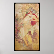 Alphonse Mucha Automne Autumn Poster
