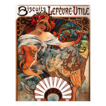 Alphonse Mucha Biscuits Lefevre Utile Invitations