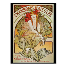 ALPHONSE MUCHA CHANSONS D`AJEULES POST CARDS