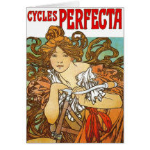 Alphonse Mucha - Cycles Perfecta Greeting Card
