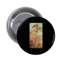 Alphonse Mucha Ete Summer Pinback Buttons