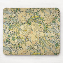 Alphonse Mucha - fleurs Tapis De Souris