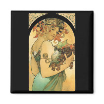 Alphonse Mucha ~ Fruit ( 1897 ) Refrigerator Magnets