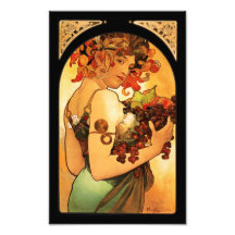 Alphonse Mucha Fruit Print Photographic Print