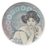 Alphonse Mucha Goddess Party Plates