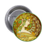 Alphonse Mucha Laurel Button