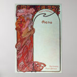 Alphonse Mucha Menu Posters