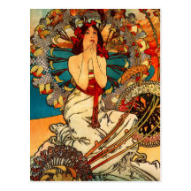 Alphonse Mucha Monte Carlo Postcard