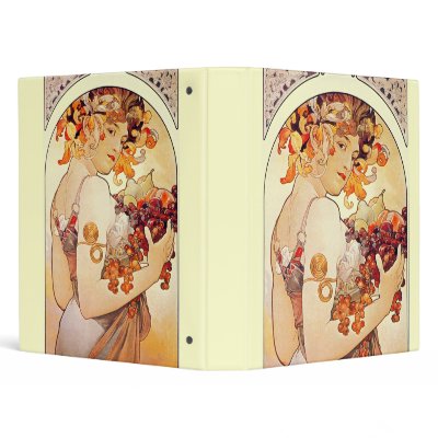 Alphonse Mucha Vintage Art Binder by AlphonseMuchaArt