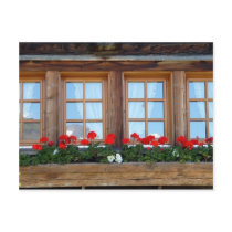 Alpine Chalet Window Postcard
