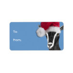 Alpine Goat  Santa Goat Christmas Gift Tag labels