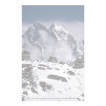 Alpine mountains, Nepal Winter Stationery Design