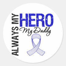 ALS Always My Hero My Daddy Round Sticker