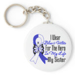 ALS Ribbon Hero in My Life My Sister Keychain