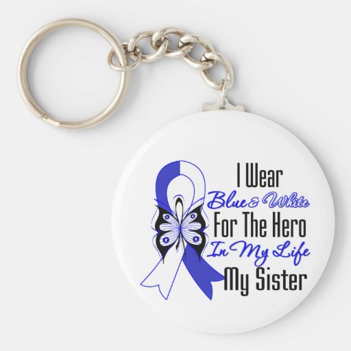ALS Ribbon Hero in My Life My Sister Keychain