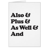 Also As Well Plus And cards