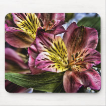 Alstroemeria Peruvian Lily flower mouse mat mousepads