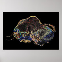 Altamira Bison in Psychedelivision Poster