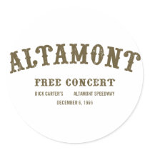 Altamont Free Concert Round Stickers