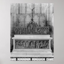 Altar and two altarpieces decorated poster