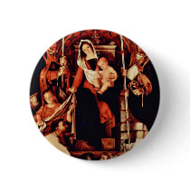 Altarpolyptychon Of Recanati Main Plate: Enthroned Button