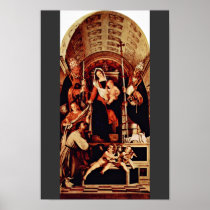 Altarpolyptychon Of Recanati Main Plate: Enthroned Print