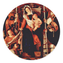 Altarpolyptychon Of Recanati Main Plate: Enthroned Round Stickers