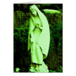 Altered Green Virgin Mary Garden Statue cards