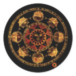 Altered Light Gold Zodiac Sun Eclipses Round Stickers