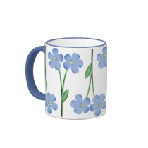 Alternating Blue Flowers Mugs