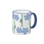 Alternating Blue Flowers Mugs