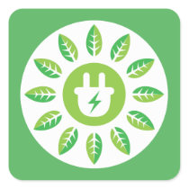 Alternative green energy power plug leaves sticker