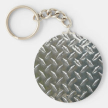 Aluminum Metal Checkerplate Key Chains