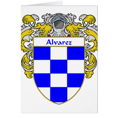 Alvarez Coat of Arms (Mantled) Greeting Card by NameGame