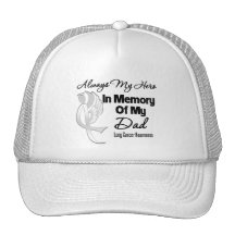 Always My Hero In Memory Dad - Lung Cancer Mesh Hats